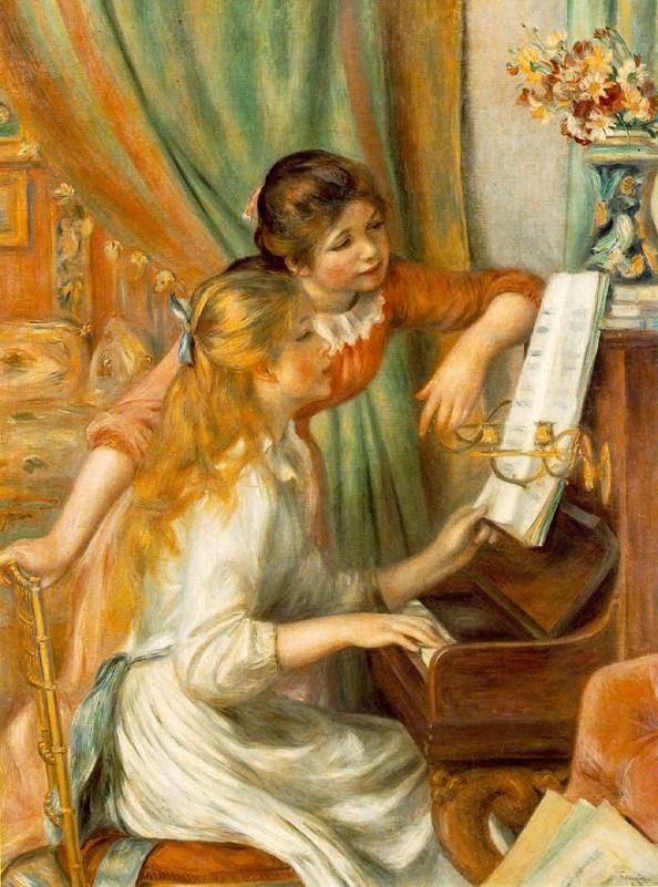 Pierre Auguste Renoir Girls at The Piano